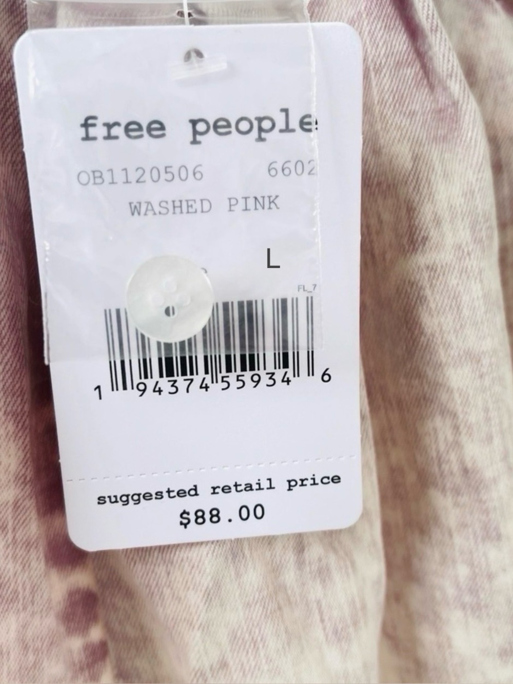 Free People Marina Denim Babydoll Crop Top, New W/Tags, USA Sz L - Picture 7 of 7